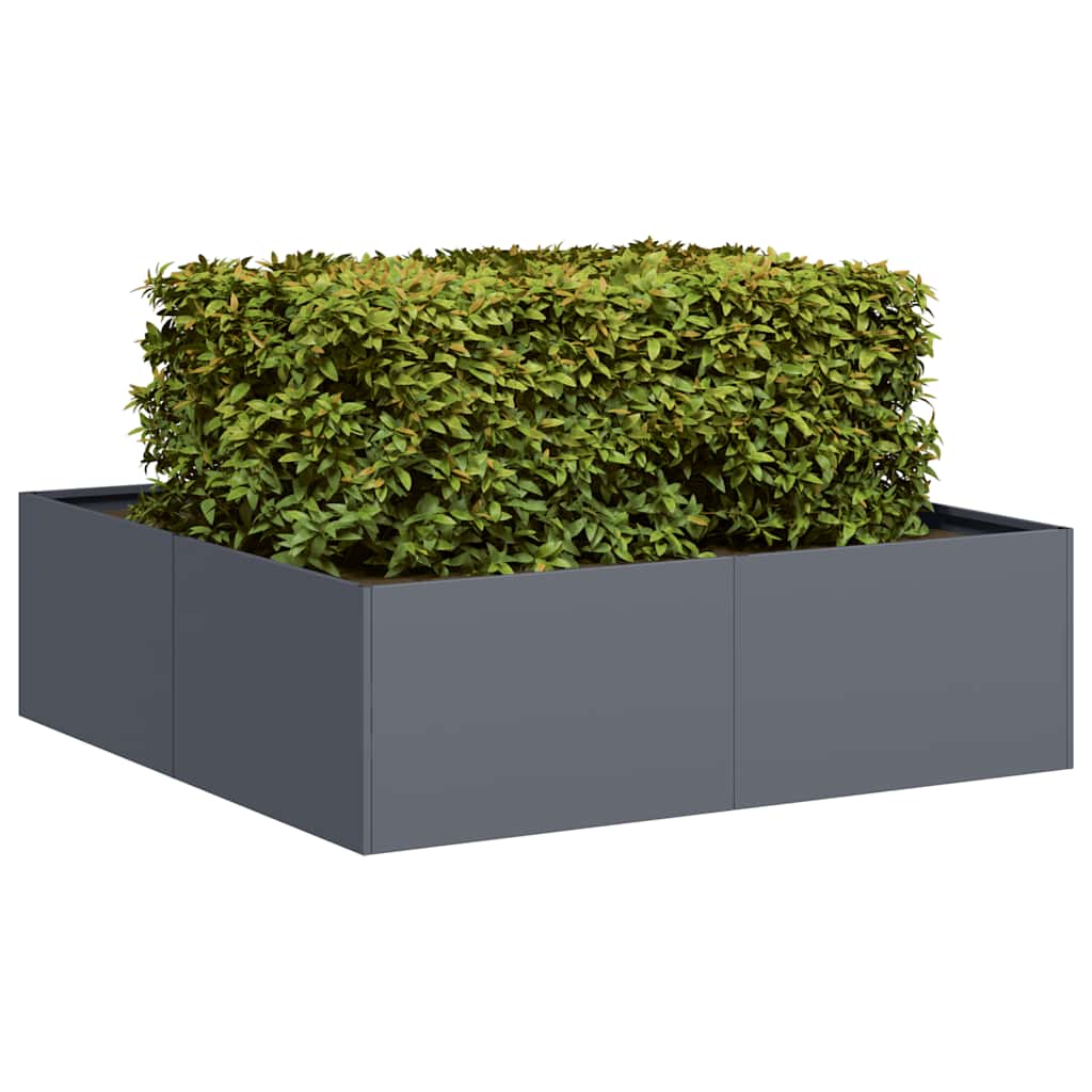 Vidaxx Pflanzgefäß 100x100x30 cm Stahl Anthrazit