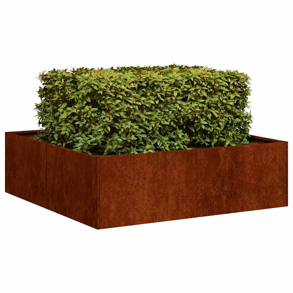 Vidaxx Pflanzgefäß rostig 100x100x30 cm wetterfester Stahl