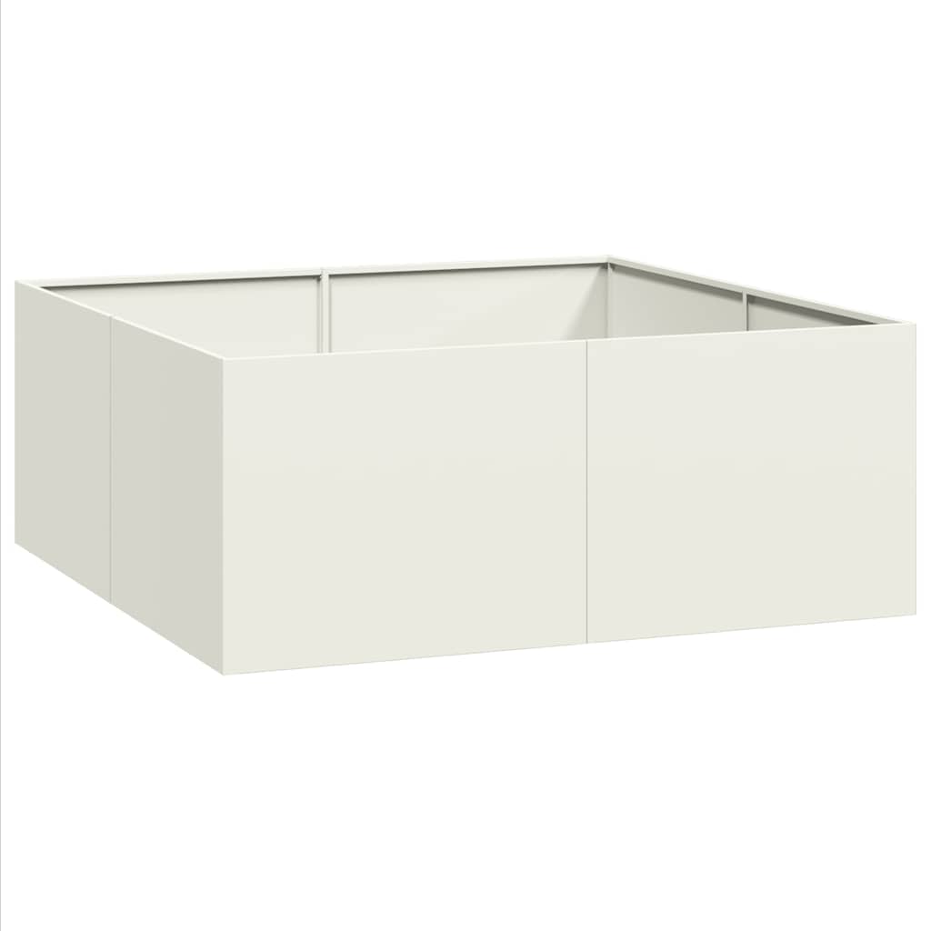 Vidaxx Pflanzgefäß 100x100x40 cm Stahl weiß