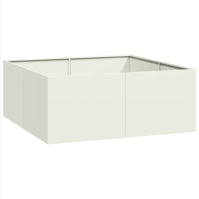 Vidaxx Pflanzgefäß 100x100x40 cm Stahl weiß