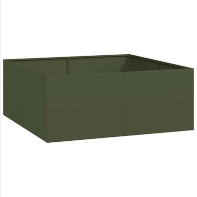 Vidaxx Pflanzgefäß 100x100x40 cm Stahl olivgrün