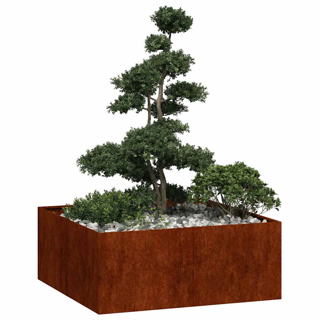 Vidaxx Pflanzgefäß rostig 100x100x40 cm wetterfester Stahl