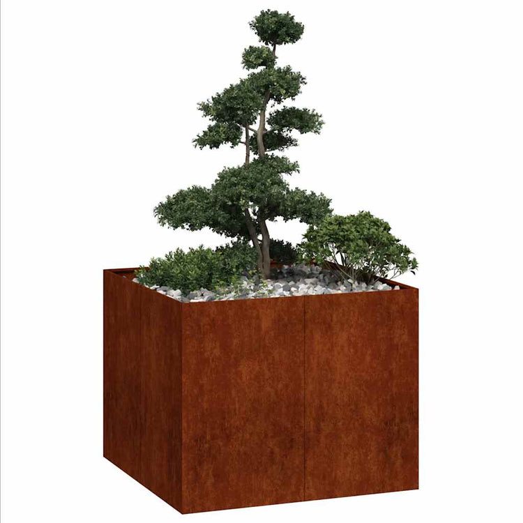 Vidaxx Pflanzgefäß rostig 100x100x80 cm wetterfester Stahl
