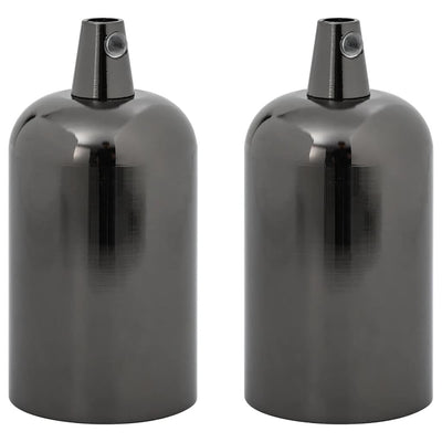 VidaXL Lampenfassungen 2 Stück glänzend schwarz E27