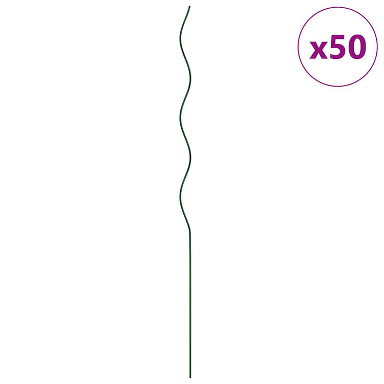 VidaXL Pflanzenstütze 50 Stück grün 110 x 0,6 x 0,6 cm Stahl