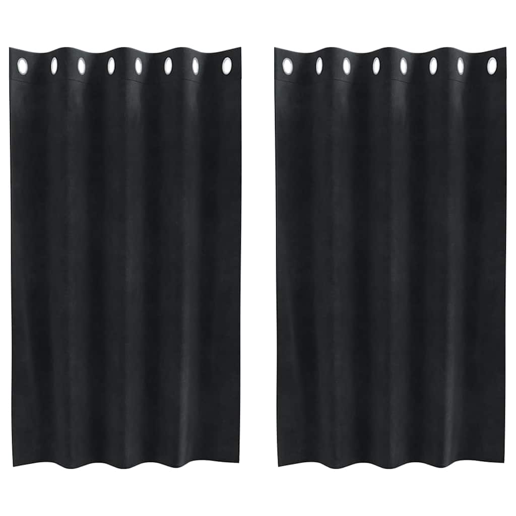 Vidaxl Verdunkelungsvorhänge 2 Stück schwarz 140 x 140 cm Samt