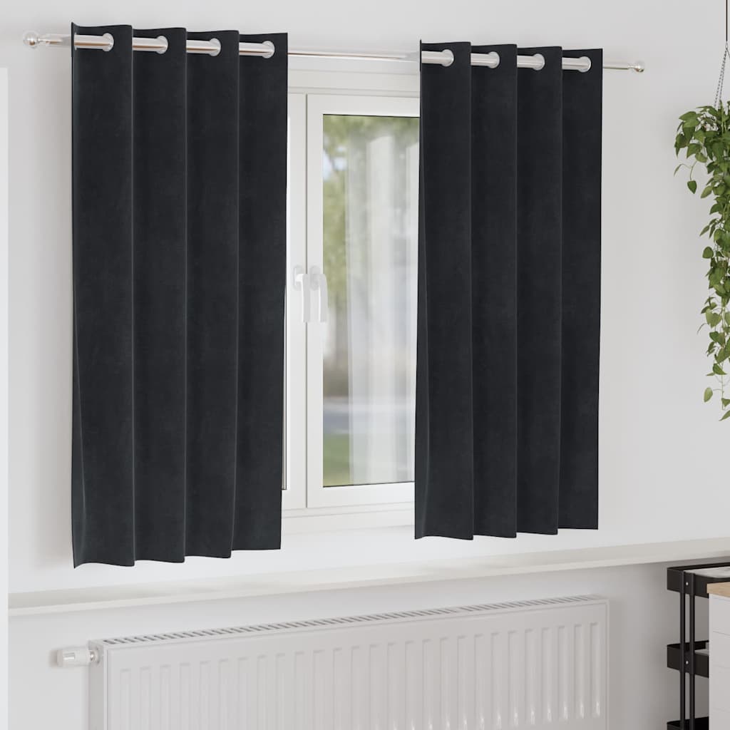 Vidaxl Verdunkelungsvorhänge 2 Stück schwarz 140 x 175 cm Samt