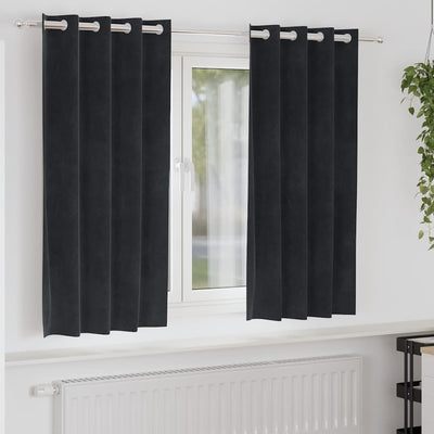 Vidaxl Verdunkelungsvorhänge 2 Stück schwarz 140 x 175 cm Samt