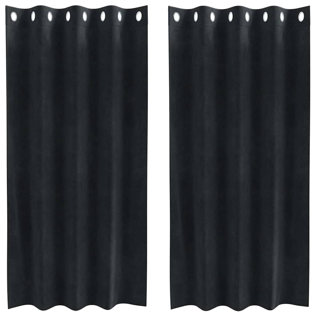Vidaxl Verdunkelungsvorhänge 2 Stück schwarz 140 x 175 cm Samt