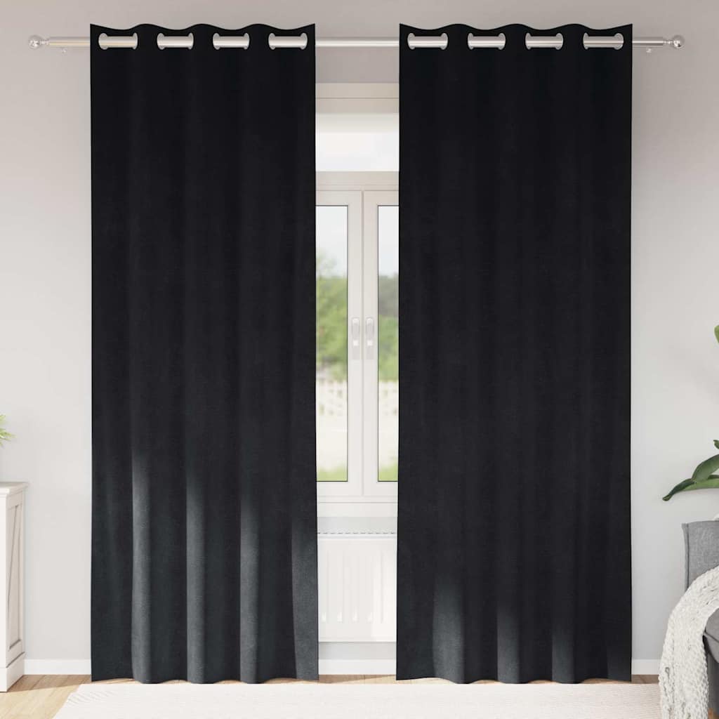 Vidaxl Verdunkelungsvorhänge 2 Stück schwarz 140 x 225 cm Samt
