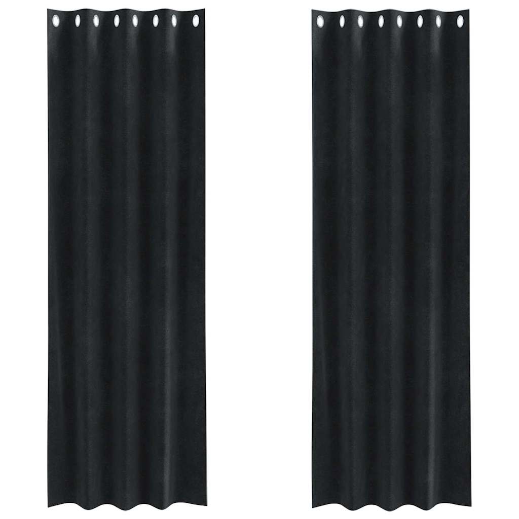 Vidaxl Verdunkelungsvorhänge 2 Stück schwarz 140 x 245 cm Samt