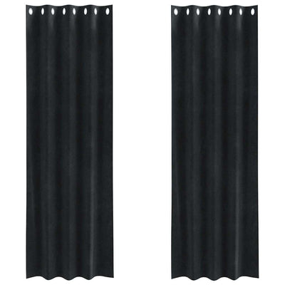 Vidaxl Verdunkelungsvorhänge 2 Stück schwarz 140 x 260 cm Samt