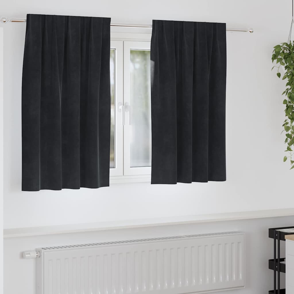 Vidaxl Verdunkelungsvorhänge 2 Stück schwarz 140 x 140 cm Samt