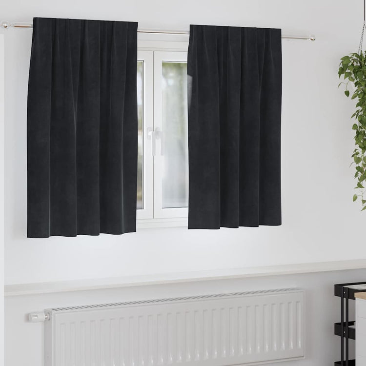 Vidaxl Verdunkelungsvorhänge 2 Stück schwarz 140 x 140 cm Samt