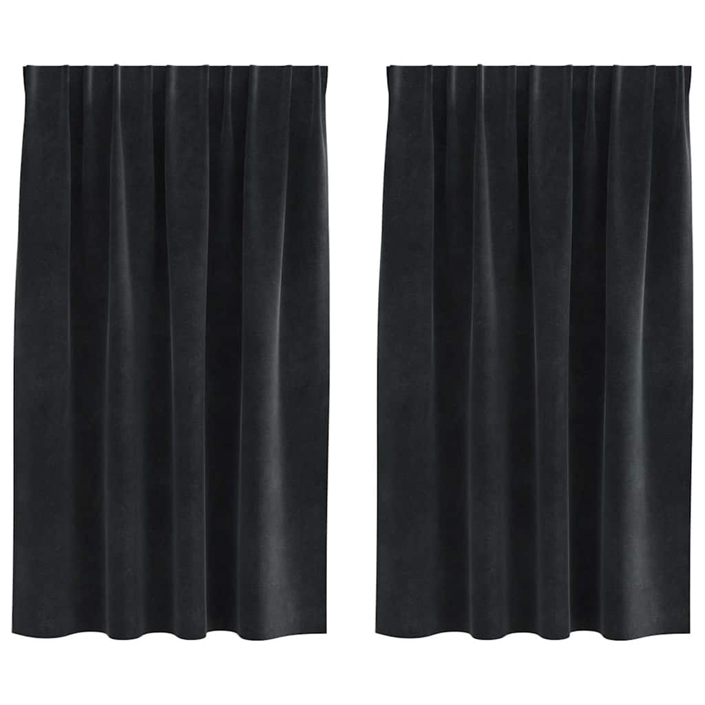Vidaxl Verdunkelungsvorhänge 2 Stück schwarz 140 x 140 cm Samt