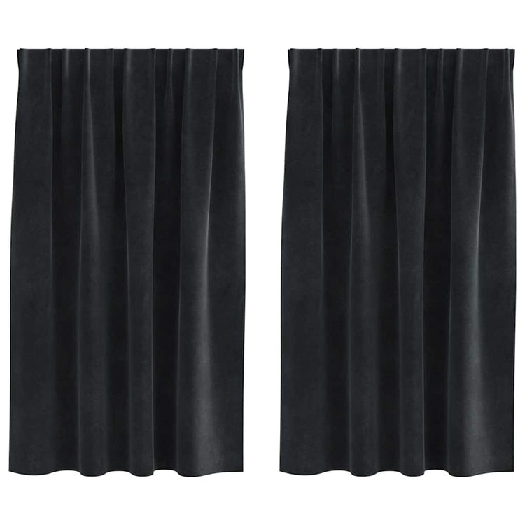 Vidaxl Verdunkelungsvorhänge 2 Stück schwarz 140 x 140 cm Samt