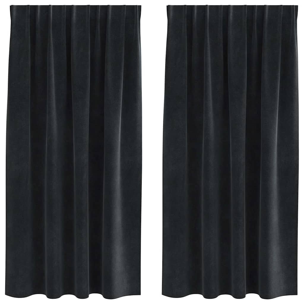 Vidaxl Verdunkelungsvorhänge 2 Stück schwarz 140 x 175 cm Samt