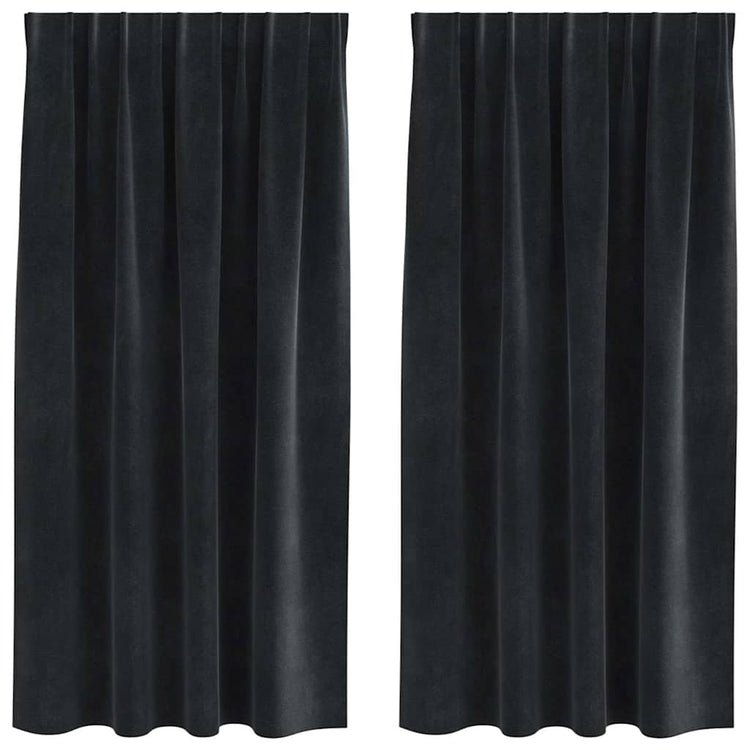 Vidaxl Verdunkelungsvorhänge 2 Stück schwarz 140 x 175 cm Samt