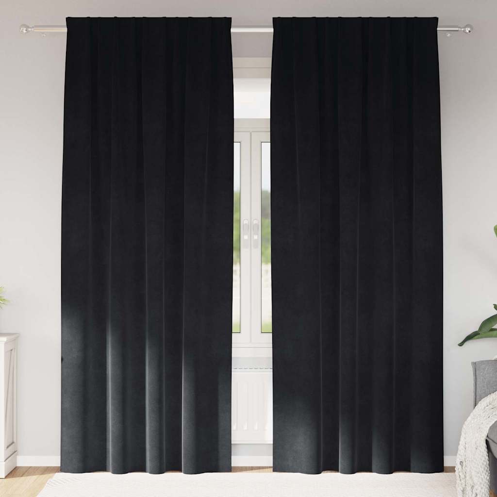 Vidaxl Verdunkelungsvorhänge 2 Stück schwarz 140 x 225 cm Samt