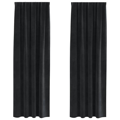 Vidaxl Verdunkelungsvorhänge 2 Stück schwarz 140 x 225 cm Samt