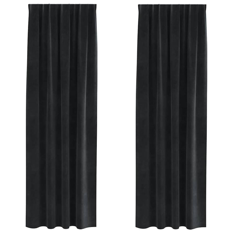 Vidaxl Verdunkelungsvorhänge 2 Stück schwarz 140 x 225 cm Samt