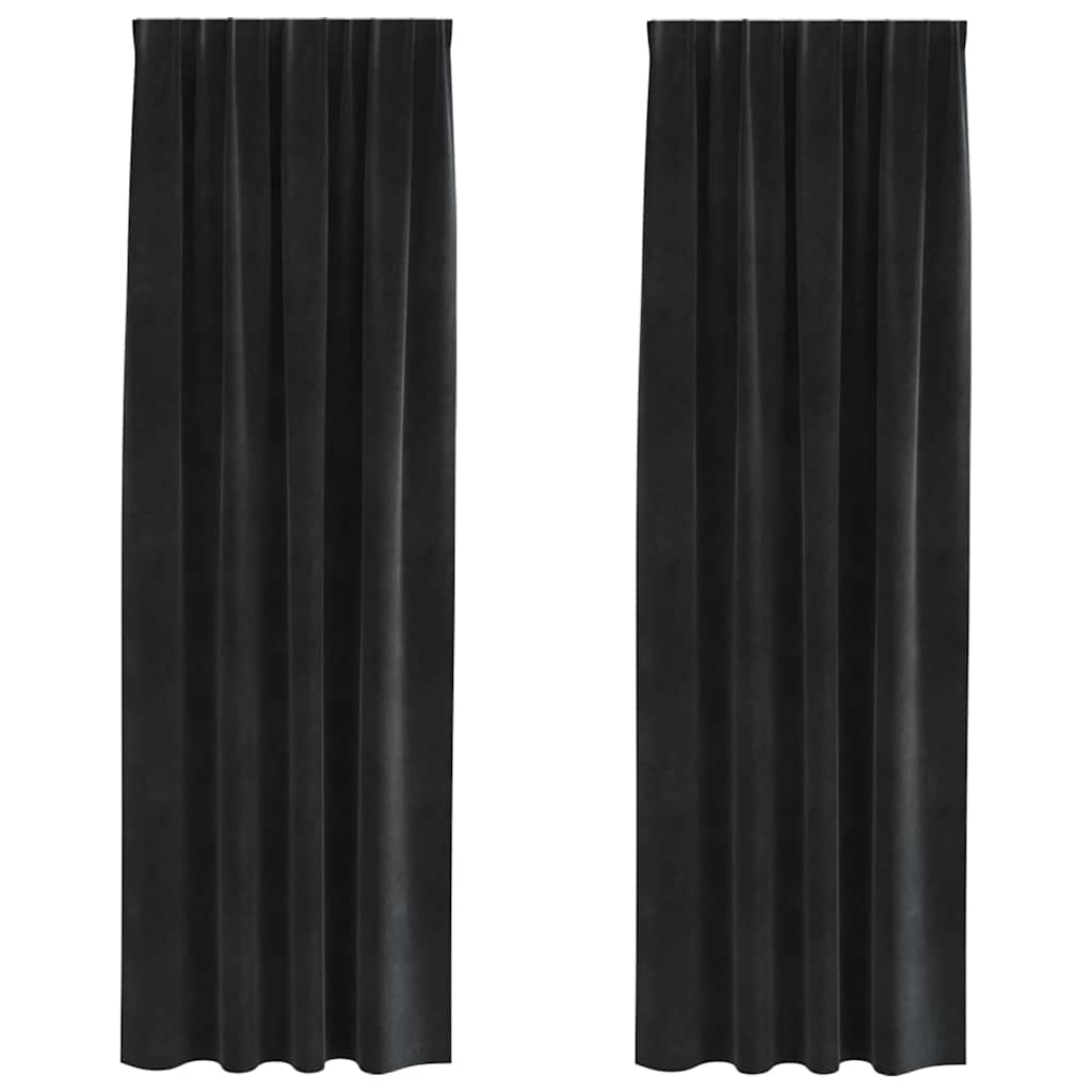 Vidaxl Verdunkelungsvorhänge 2 Stück schwarz 140 x 260 cm Samt