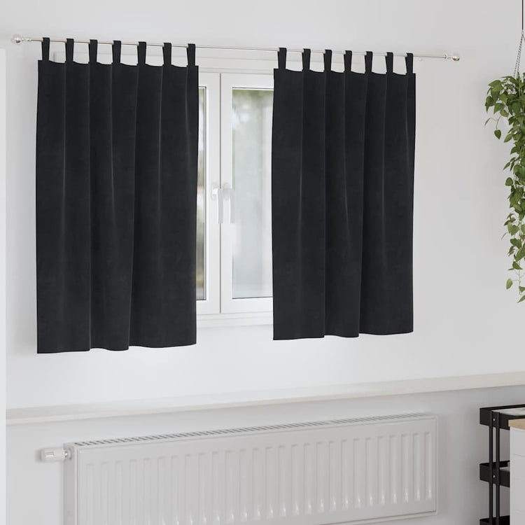 Vidaxl Verdunkelungsvorhänge 2 Stück schwarz 140 x 140 cm Samt
