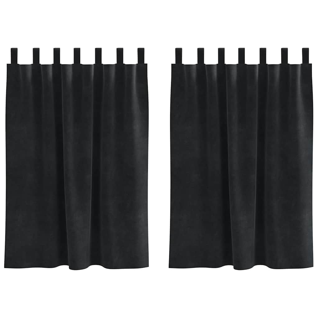 Vidaxl Verdunkelungsvorhänge 2 Stück schwarz 140 x 140 cm Samt