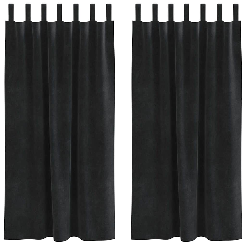 Vidaxl Verdunkelungsvorhänge 2 Stück schwarz 140 x 175 cm Samt