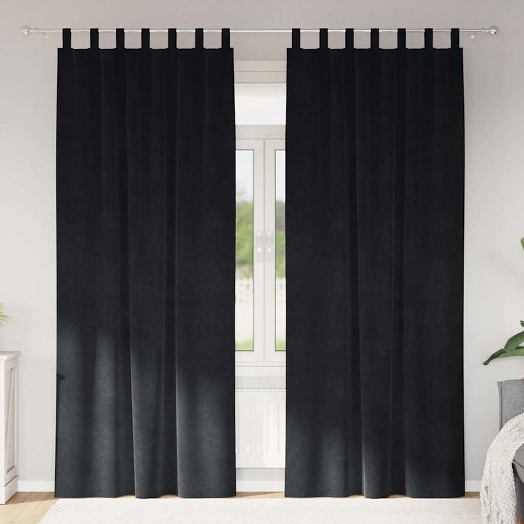 Vidaxl Verdunkelungsvorhänge 2 Stück schwarz 140 x 225 cm Samt