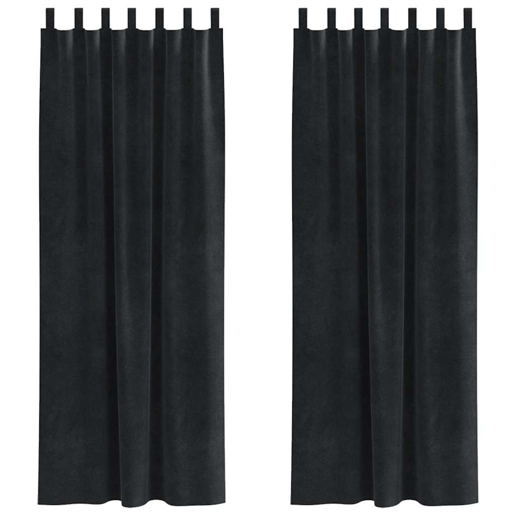 Vidaxl Verdunkelungsvorhänge 2 Stück schwarz 140 x 225 cm Samt