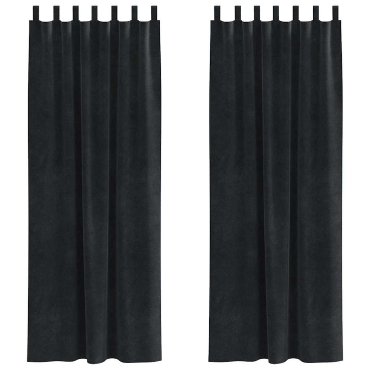 Vidaxl Verdunkelungsvorhänge 2 Stück schwarz 140 x 225 cm Samt