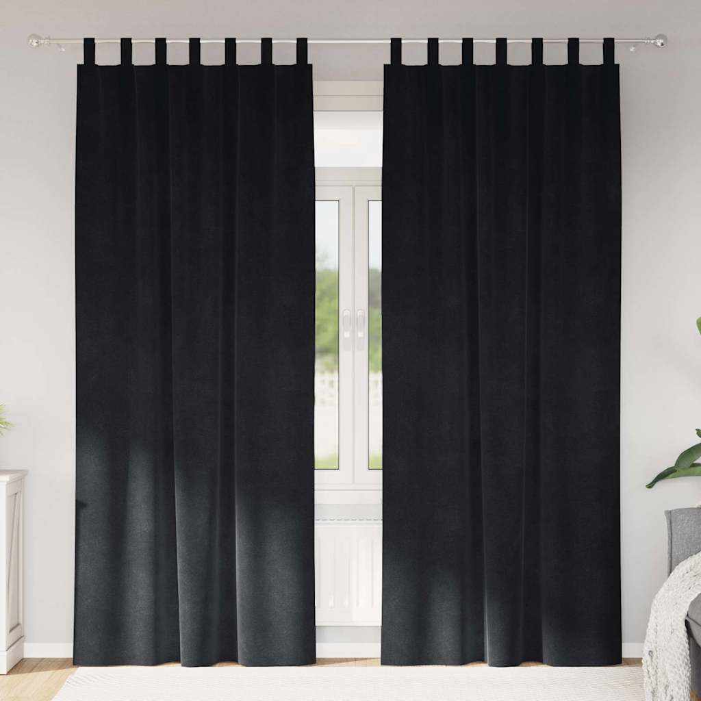 Vidaxl Verdunkelungsvorhänge 2 Stück schwarz 140 x 245 cm Samt