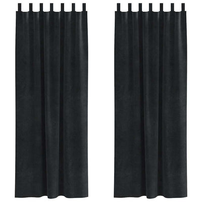Vidaxl Verdunkelungsvorhänge 2 Stück schwarz 140 x 260 cm Samt