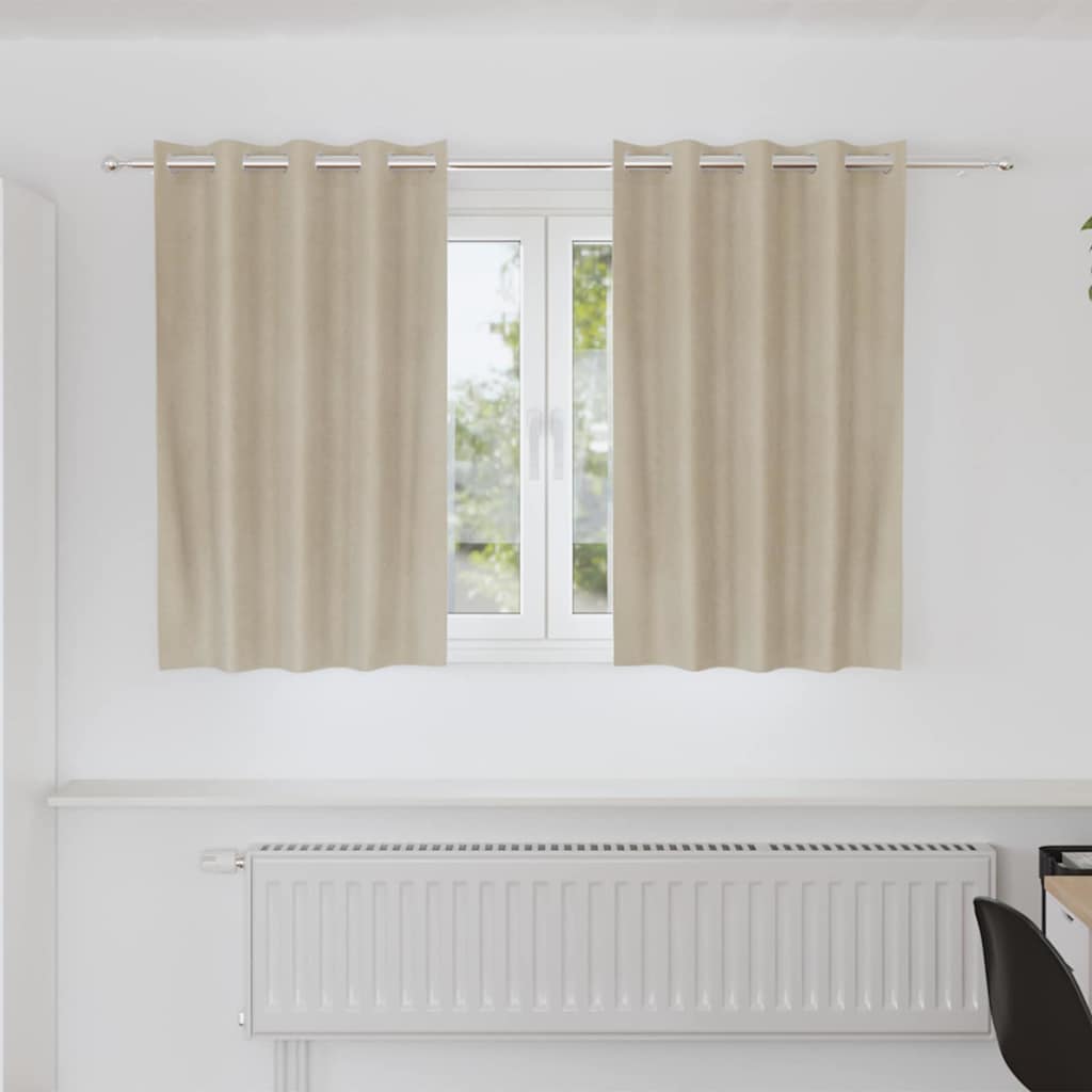 Vidaxl Verdunkelungsvorhänge 2 Stück Creme 140 x 140 cm Samt
