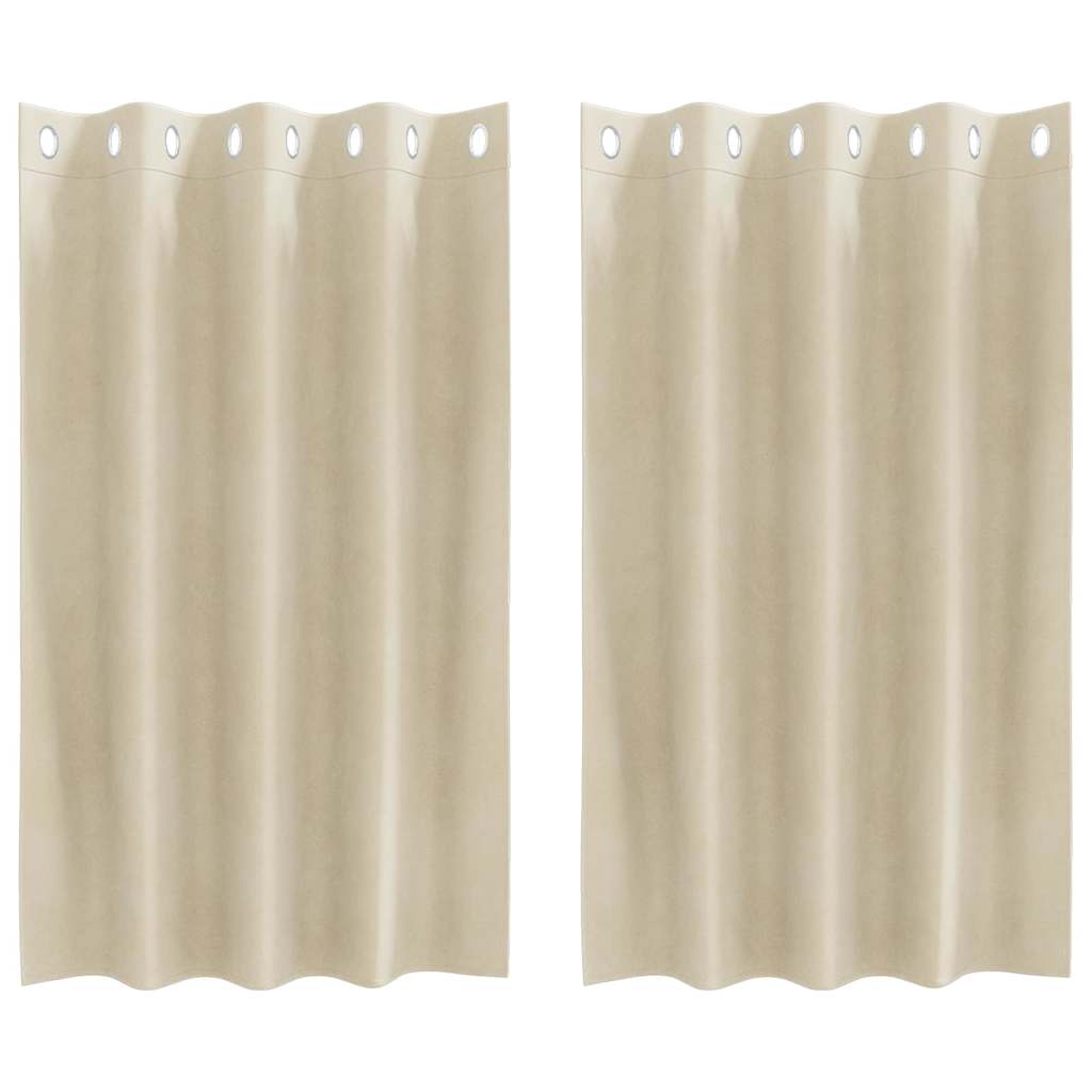 Vidaxl Verdunkelungsvorhänge 2 Stück Creme 140 x 140 cm Samt