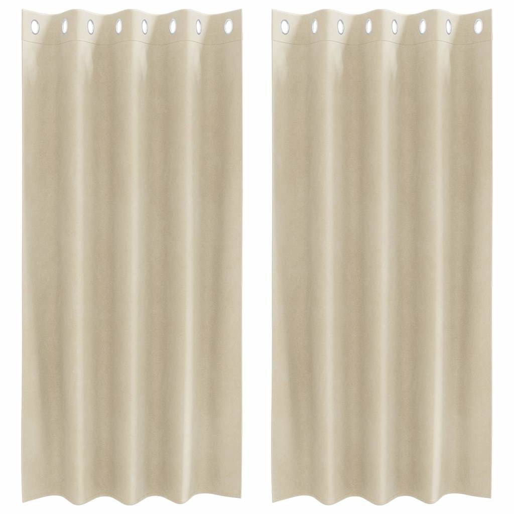 Vidaxl Verdunkelungsvorhänge 2 Stück Creme 140 x 175 cm Samt
