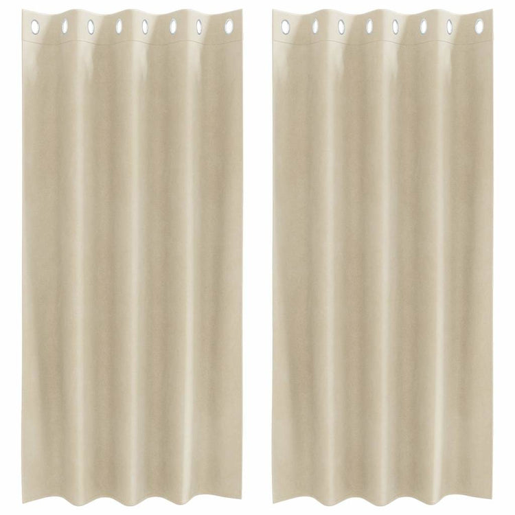 Vidaxl Verdunkelungsvorhänge 2 Stück Creme 140 x 175 cm Samt