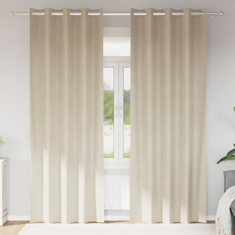 Vidaxl Verdunkelungsvorhänge 2 Stück Creme 140 x 225 cm Samt