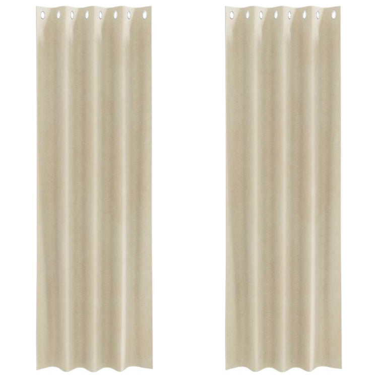 Vidaxl Verdunkelungsvorhänge 2 Stück Creme 140 x 225 cm Samt