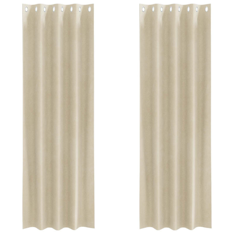 Vidaxl Verdunkelungsvorhänge 2 Stück Creme 140 x 245 cm Samt