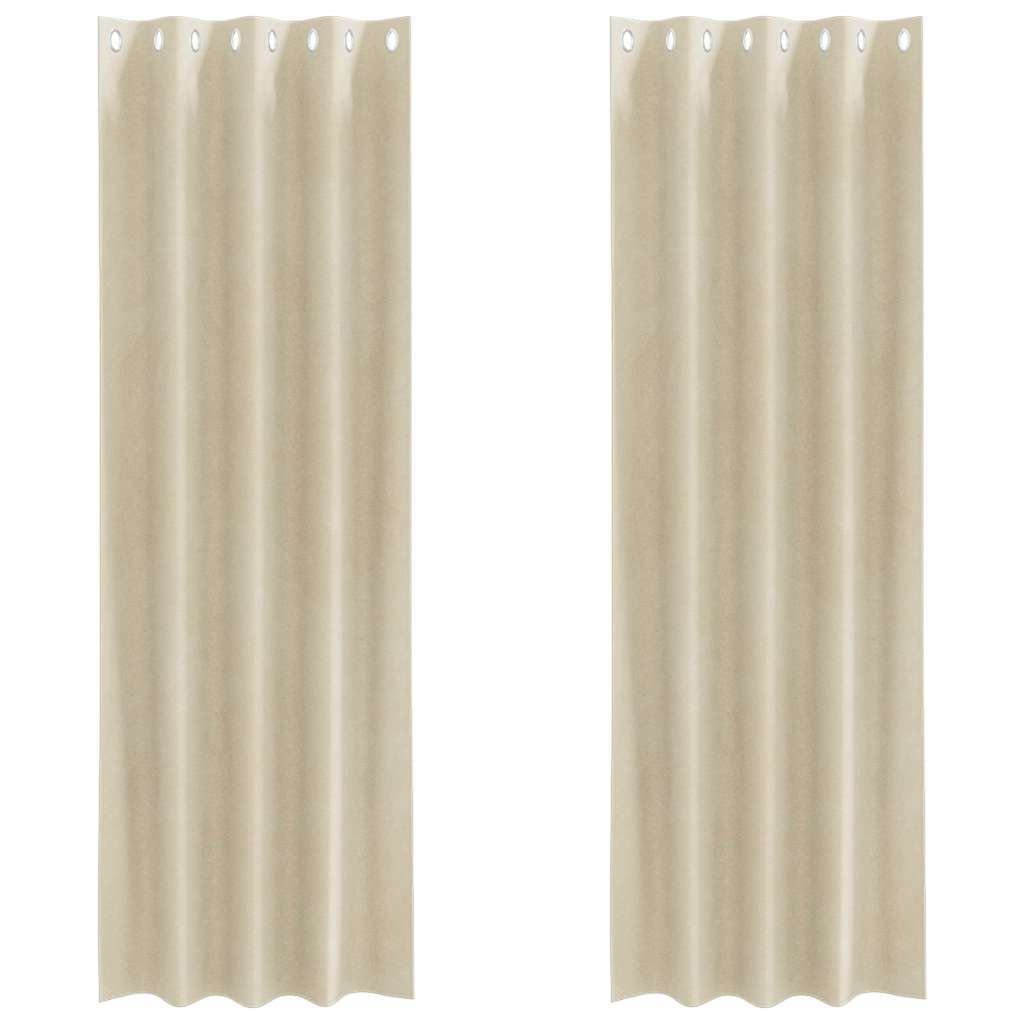 Vidaxl Verdunkelungsvorhänge 2 Stück Creme 140 x 260 cm Samt