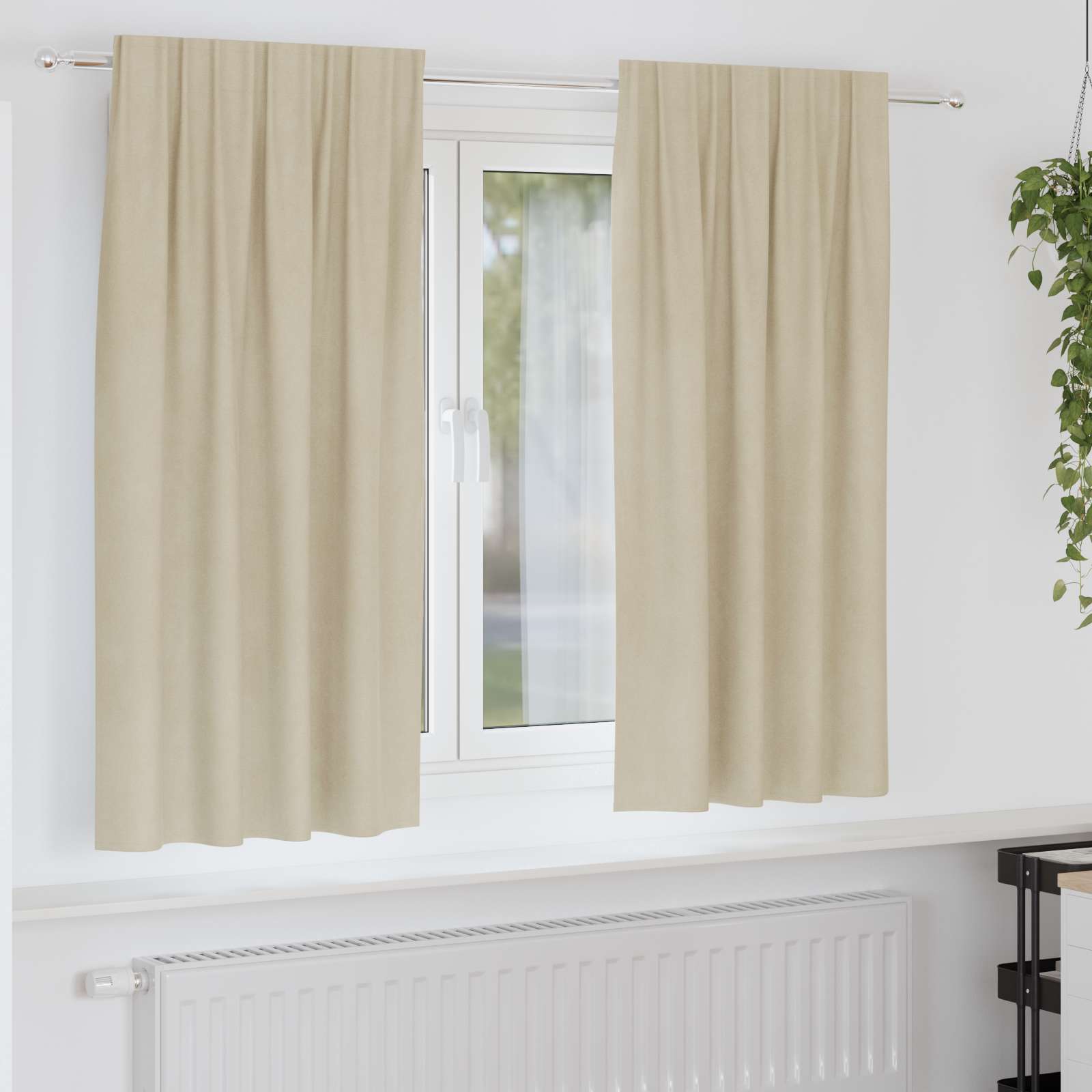 Vidaxl Verdunkelungsvorhänge 2 Stück Creme 140 x 175 cm Samt