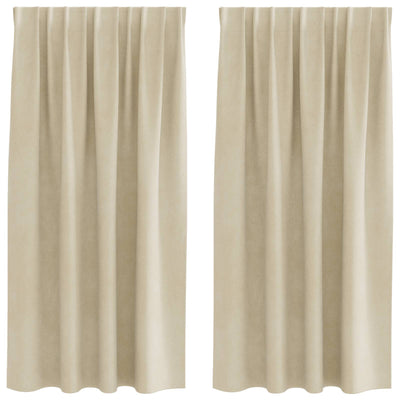 Vidaxl Verdunkelungsvorhänge 2 Stück Creme 140 x 175 cm Samt