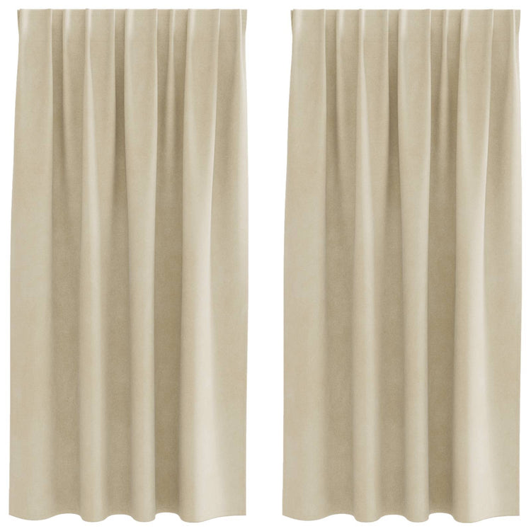 Vidaxl Verdunkelungsvorhänge 2 Stück Creme 140 x 175 cm Samt