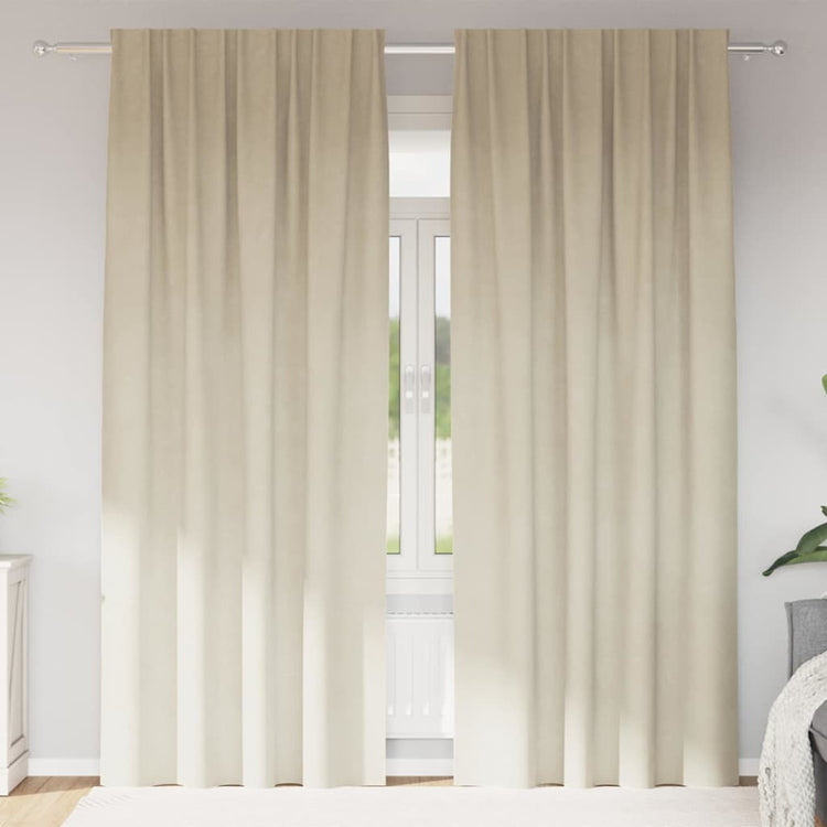 Vidaxl Verdunkelungsvorhänge 2 Stück Creme 140 x 225 cm Samt