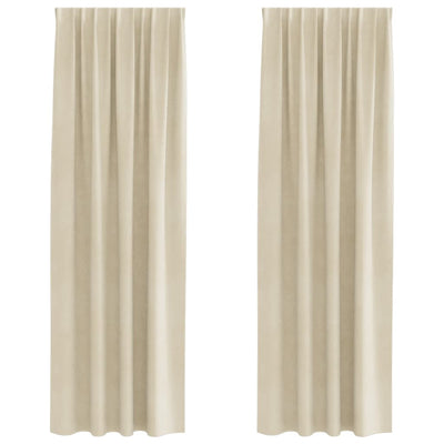Vidaxl Verdunkelungsvorhänge 2 Stück Creme 140 x 225 cm Samt
