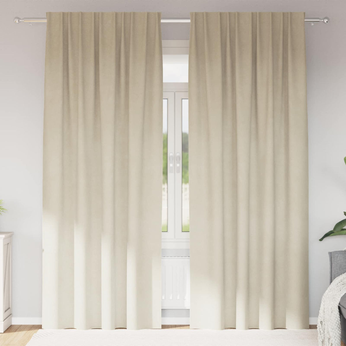Vidaxl Verdunkelungsvorhänge 2 Stück Creme 140 x 260 cm Samt