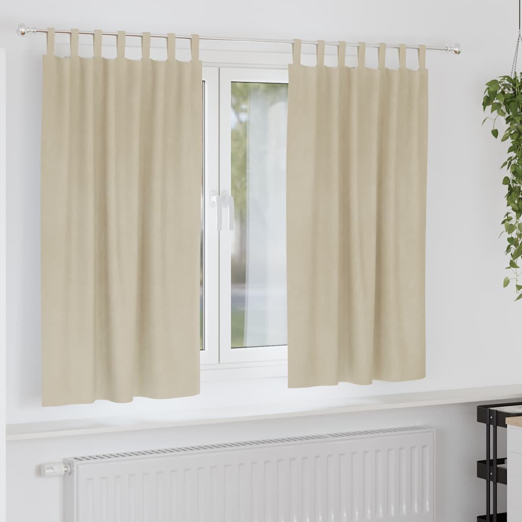 Vidaxl Verdunkelungsvorhänge 2 Stück Creme 140 x 175 cm Samt