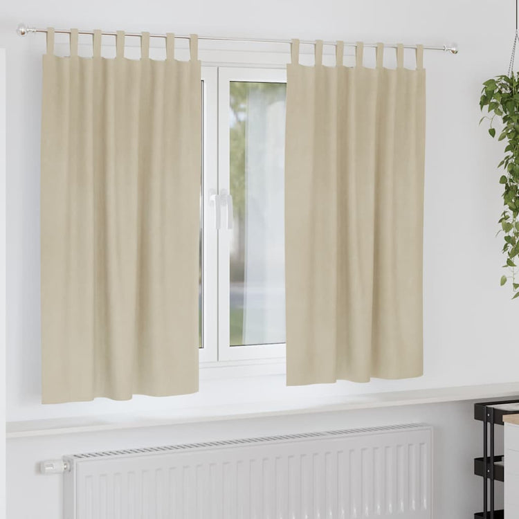 Vidaxl Verdunkelungsvorhänge 2 Stück Creme 140 x 175 cm Samt